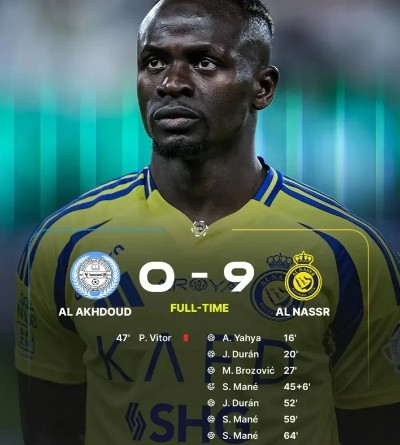 九球大胜！胜利9-0十人阿科多升第三，马内大四喜杜兰双响，C罗缺阵显奇效